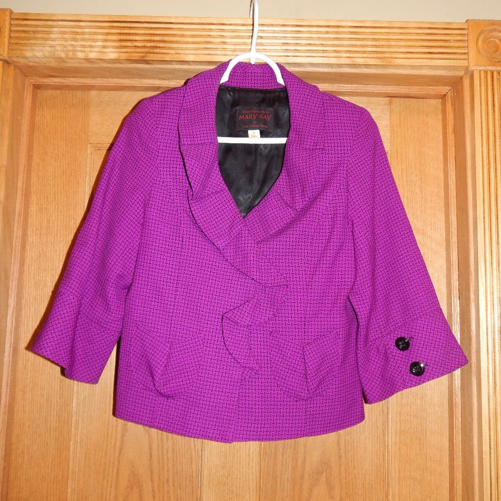 Women's Size 6 Small S MARY KAY Cosmetic Consultant Suit Jacket Blazer Purple